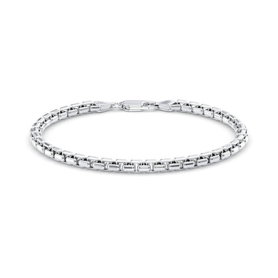 4mm Round Box Bracelet in Sterling Silver