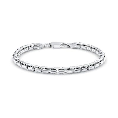 5mm Solid Silver Round Box Bracelet