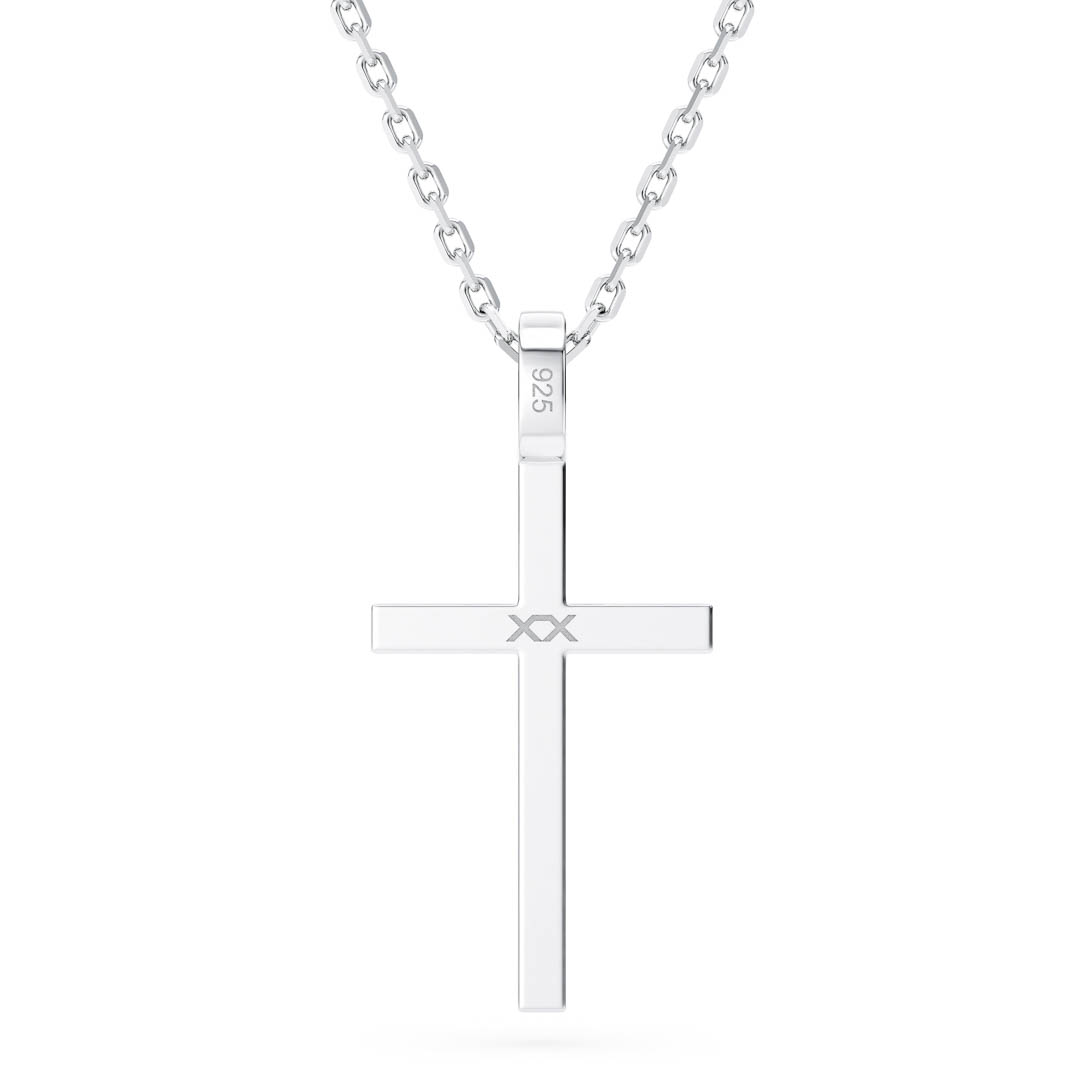 Solid back Van Xander 925 silver cross necklace