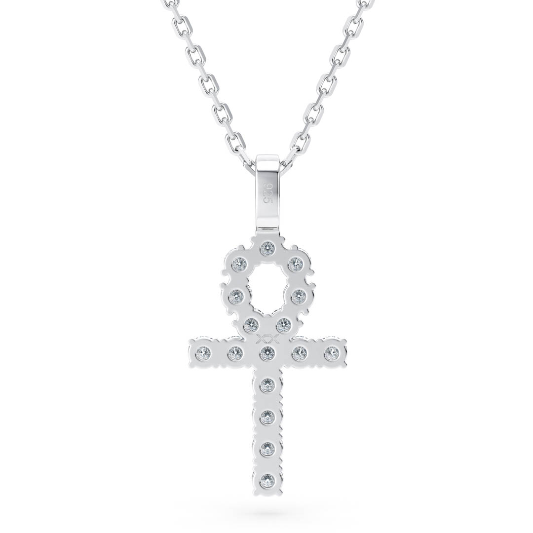 925 silver ankh necklace back side