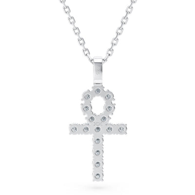 925 silver ankh necklace back side