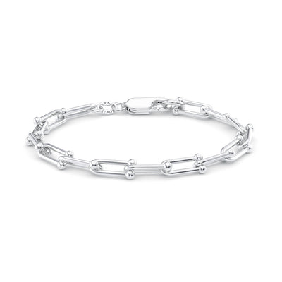 Silver Italian Roman Link Bracelet