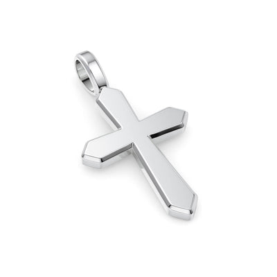 Sterling Silver Bevel Cross Pendant