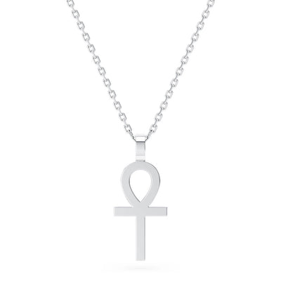 Micro Ankh Necklace, handcrafted in sterling silver