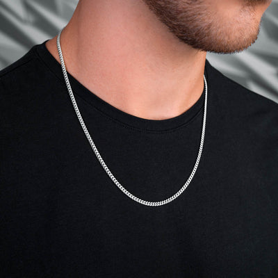 Silver Miami Cuban Chain for Men Size: 22"