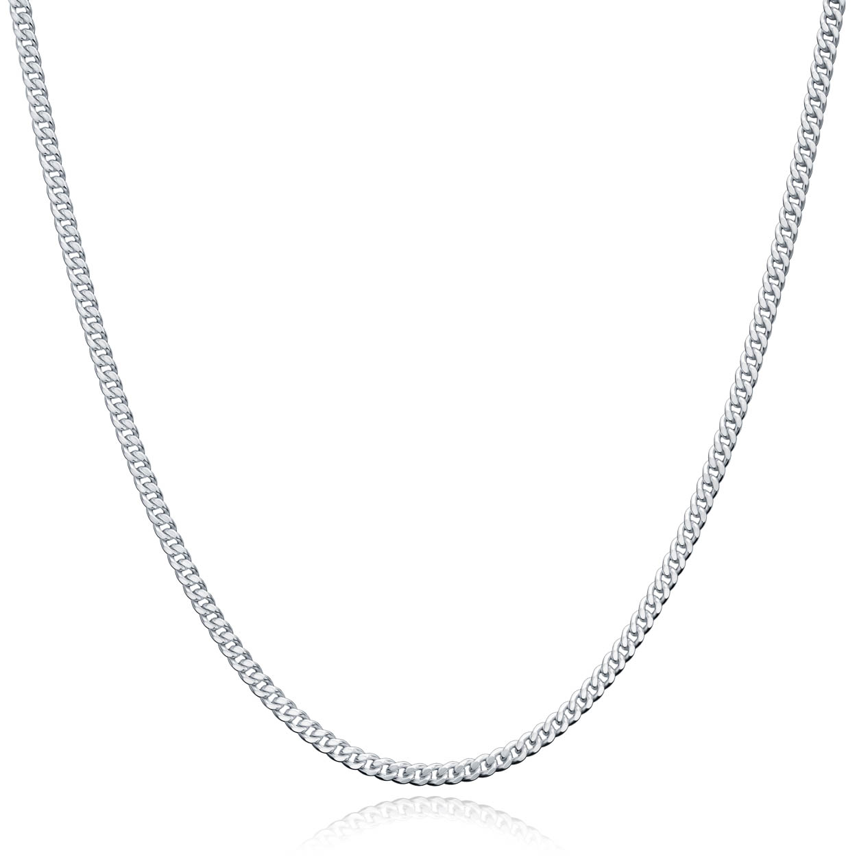 White gold micro cuban chain made in Italy